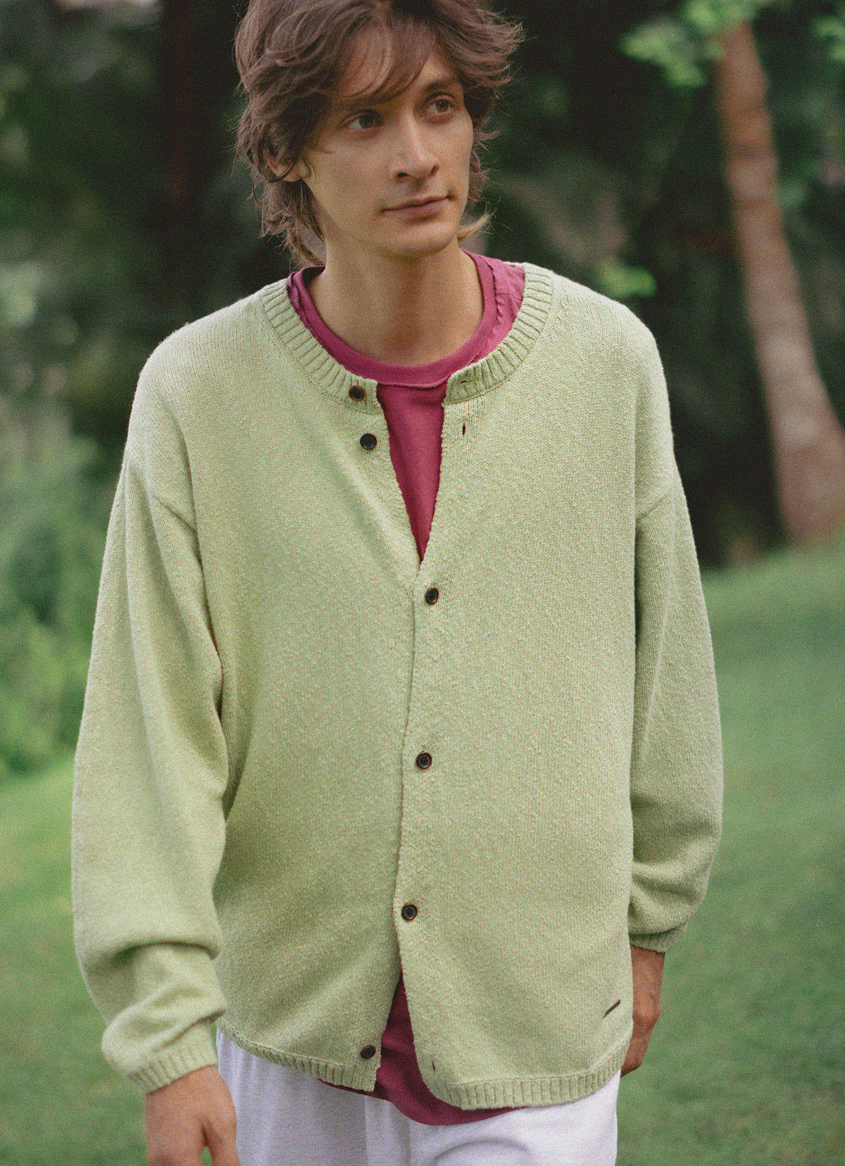 Round cardigan (Unisex)_Winter Pear