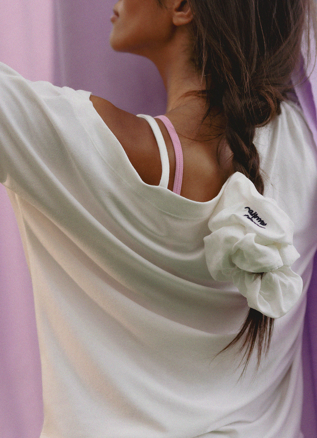 BM wide scrunchie #2_White