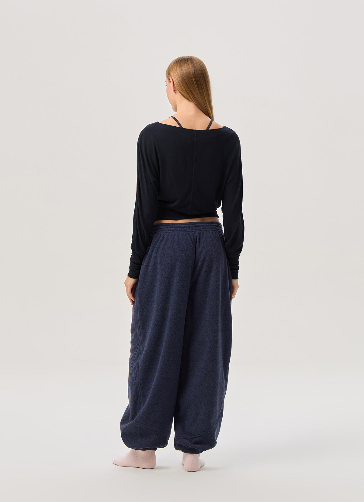 Diagonal jogger pants (Fleece ver.) (Unisex)_Blue Multi