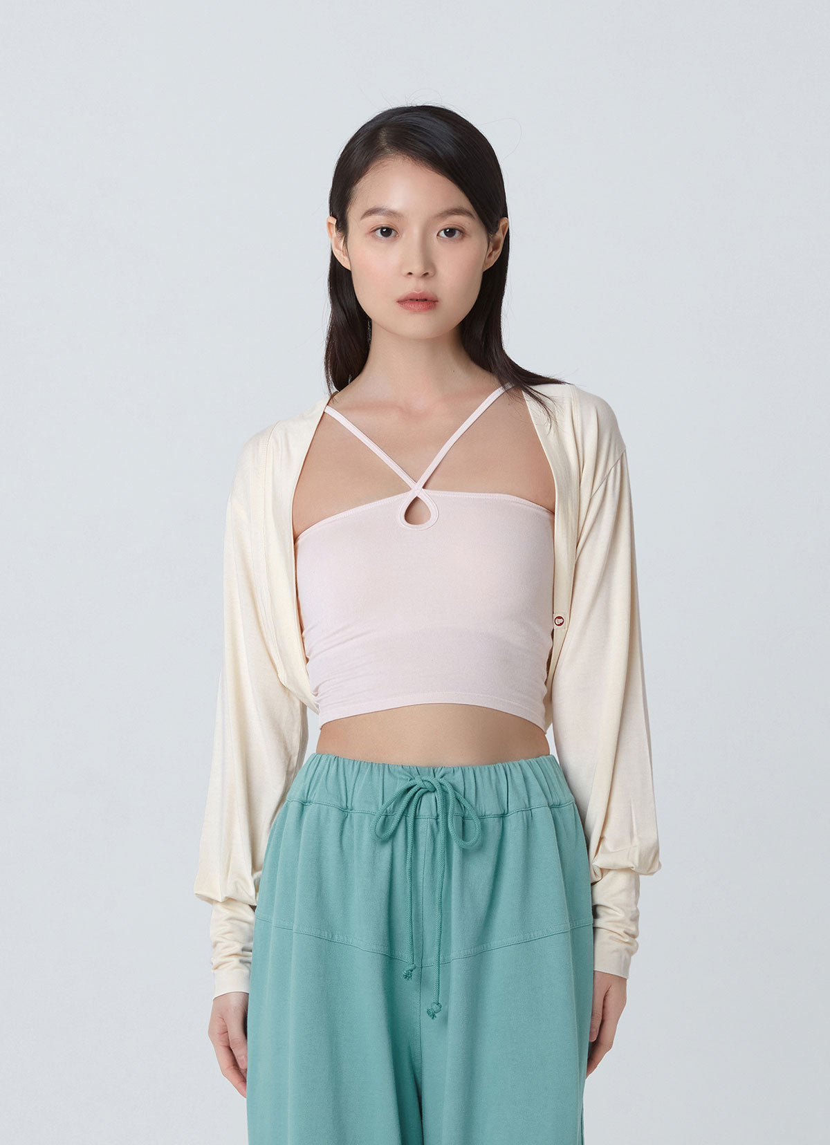 Soft bolero mini jacket_Seadpearl