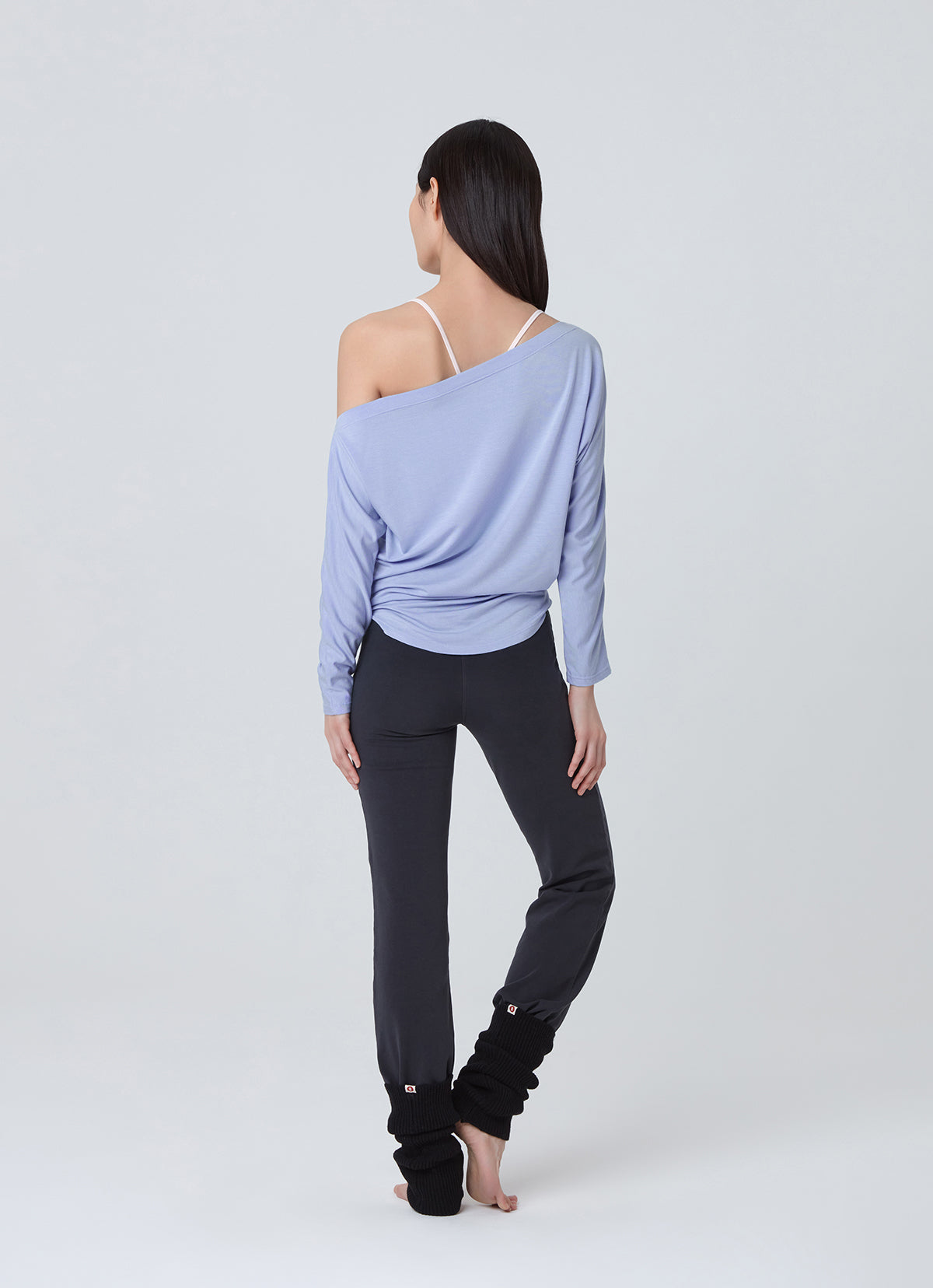 Unbalance shoulder long sleeve_Blue Heron