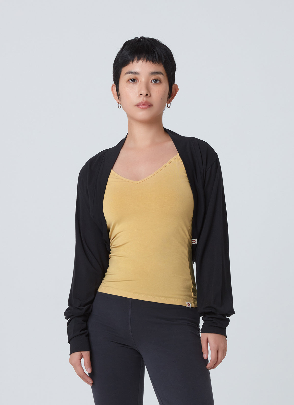 Soft bolero mini jacket_Black