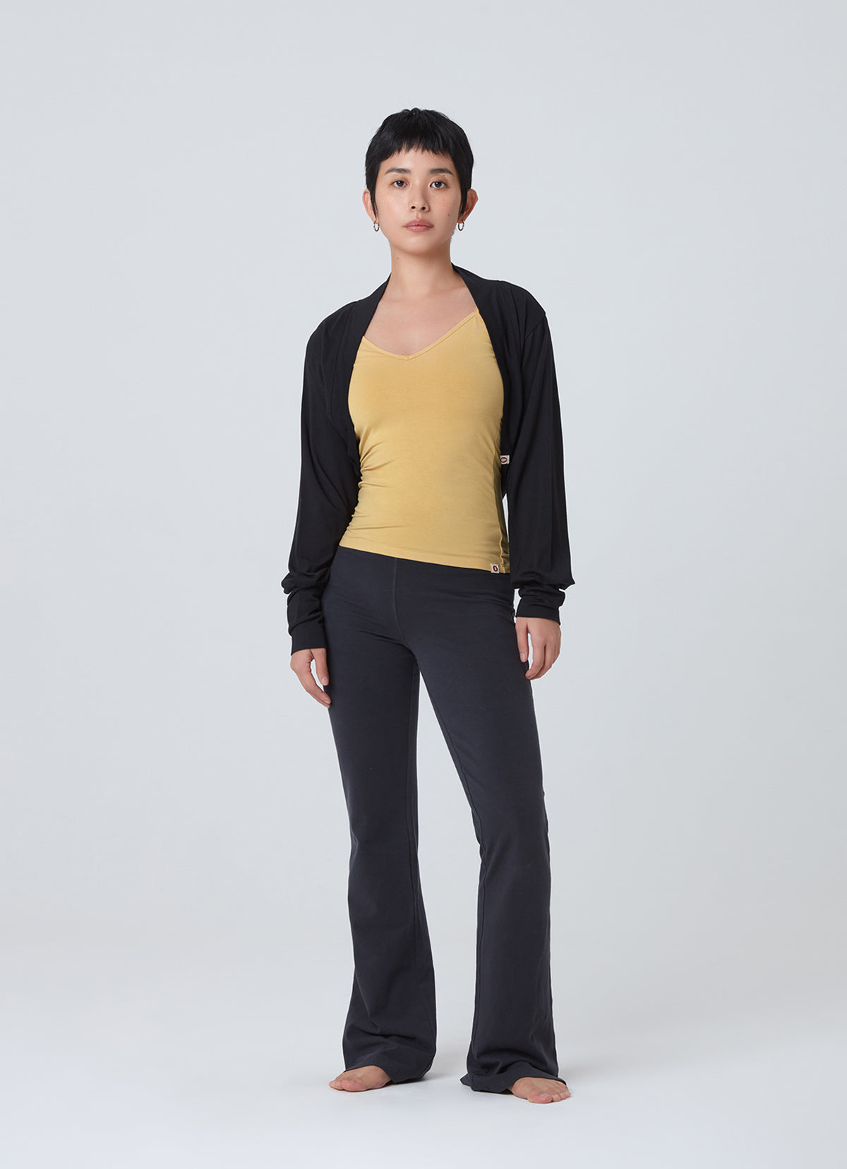 Soft bolero mini jacket_Black