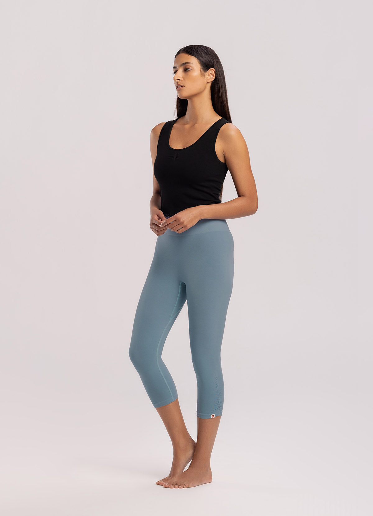 Seamless shirring leggings_Mountain Spring