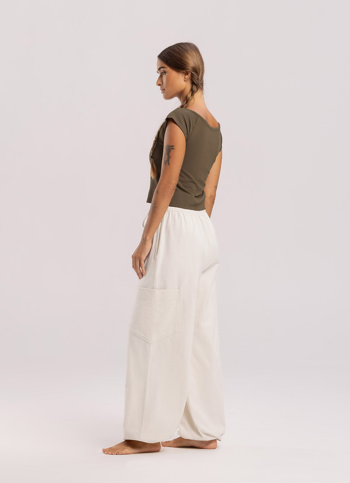 Out pocket wide pants_Whitecap Gray