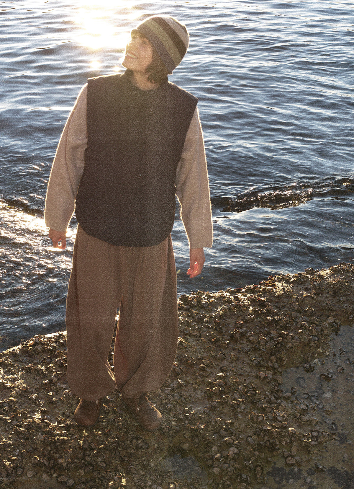 Grid padded vest (Unisex)_Sky Captain