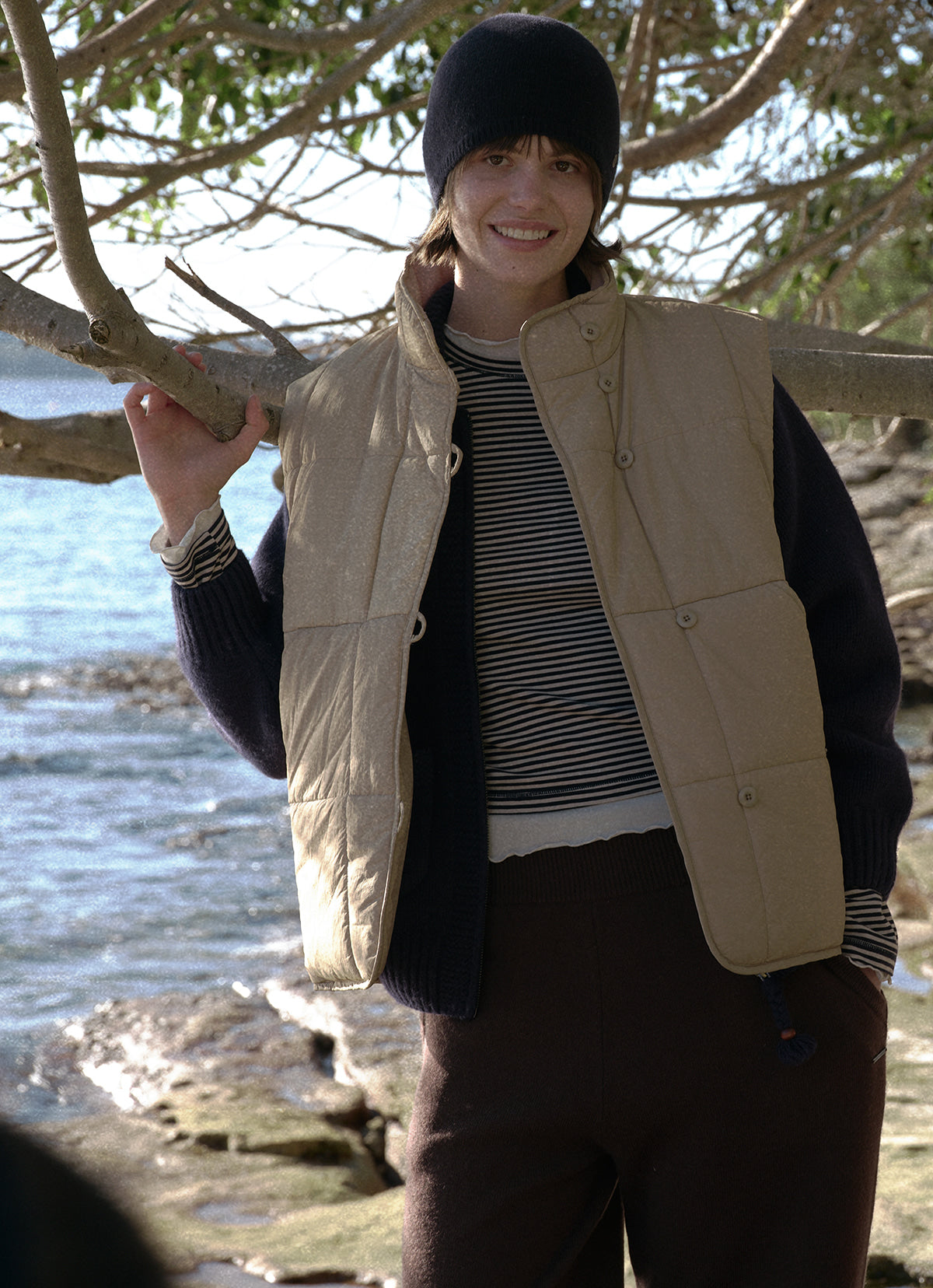 Bulky cardigan (Unisex)_Navy