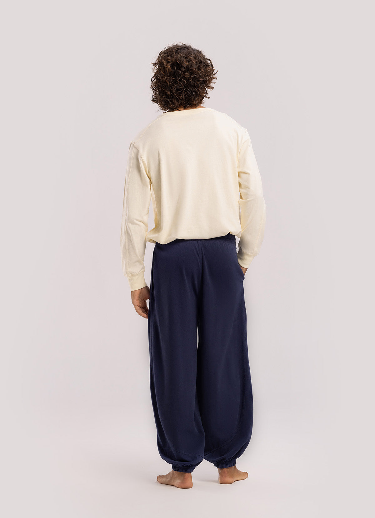Diagonal jogger pants (For Men)_Navy