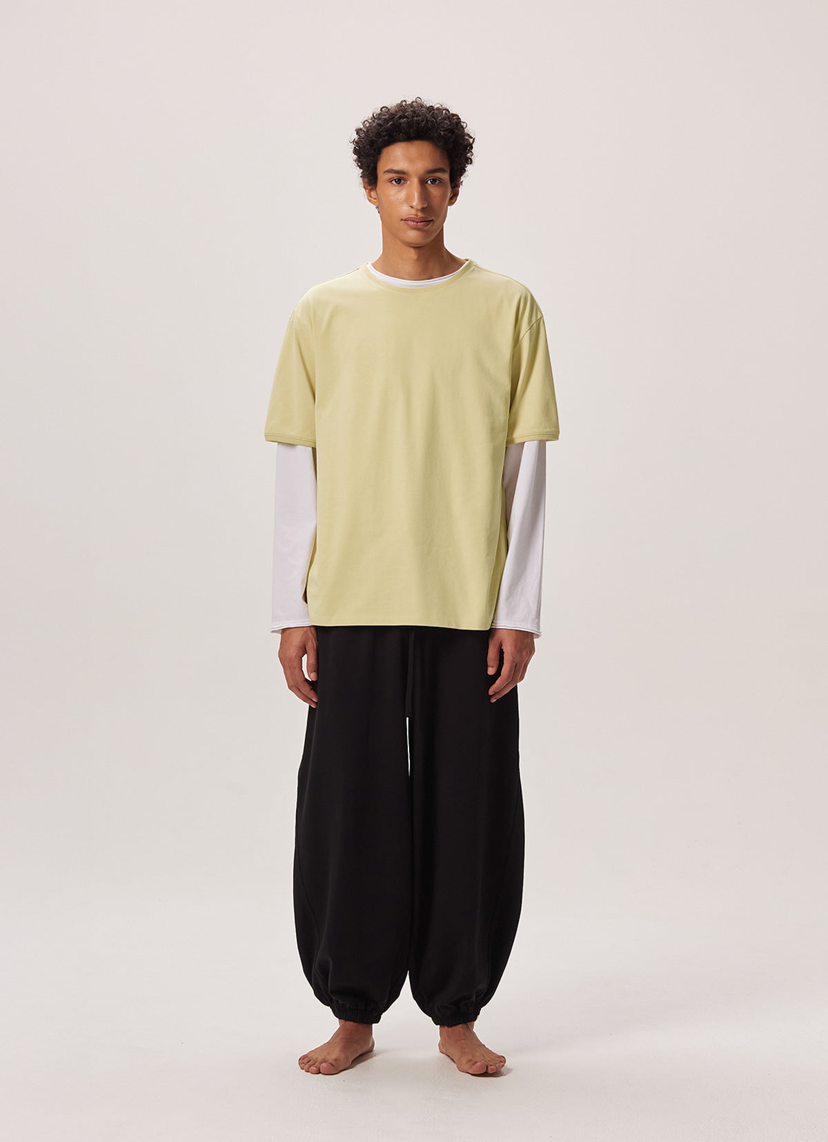 Diagonal jogger pants (For Men)_Black