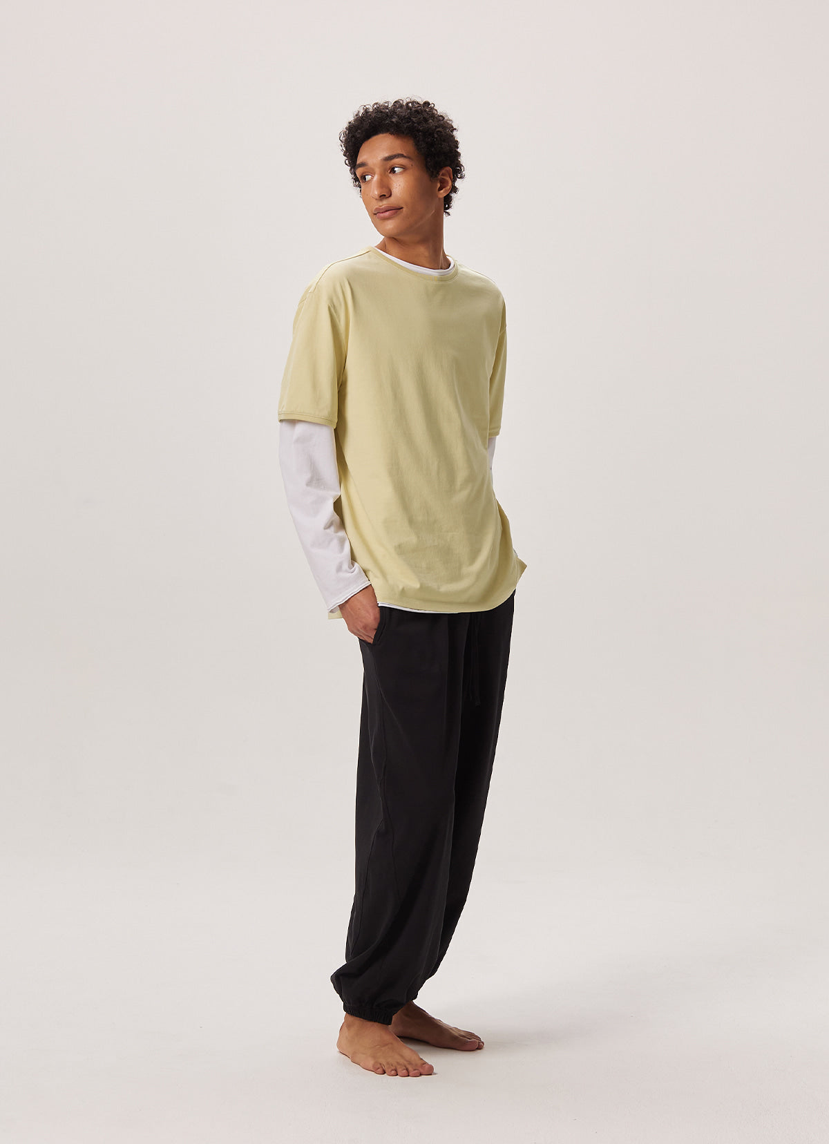 Diagonal jogger pants (For Men)_Black