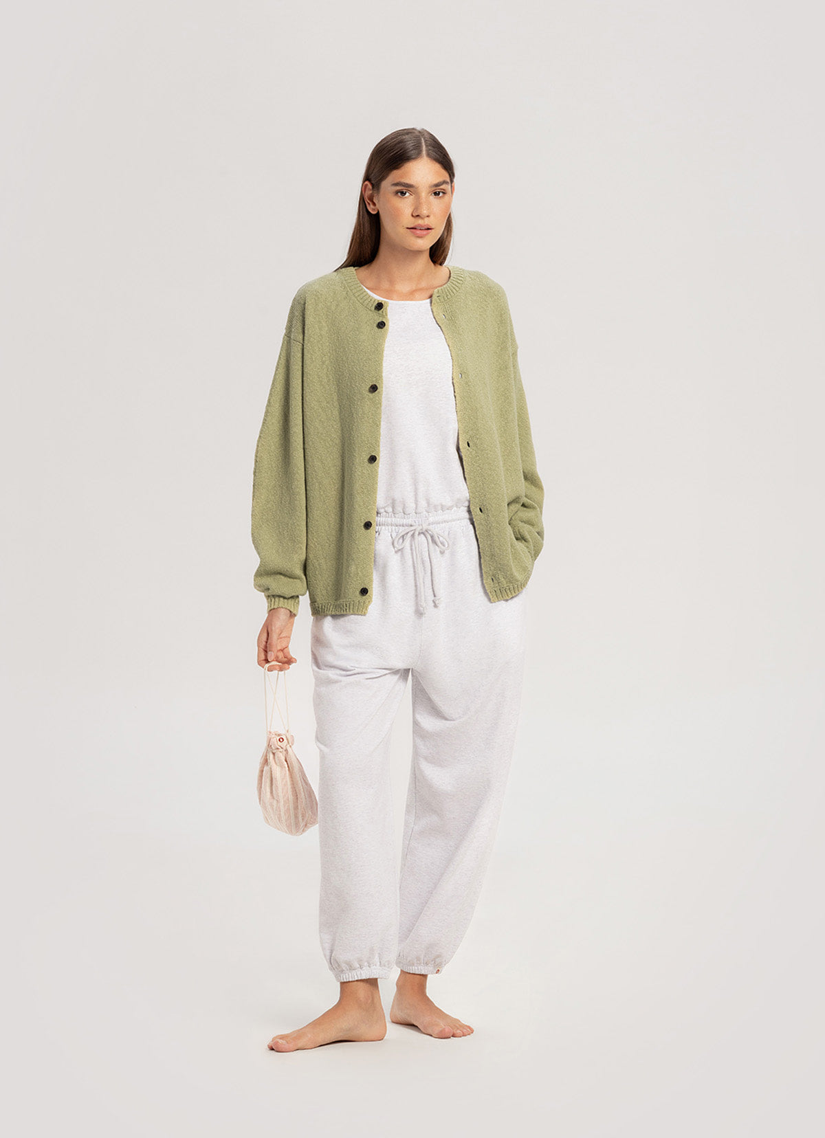 Round cardigan (Unisex)_Winter Pear