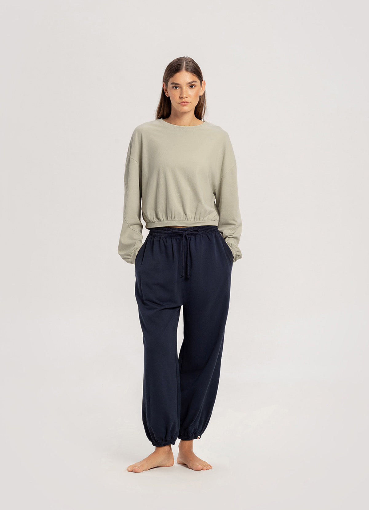 Diagonal jogger pants (Zurry ver.) (Unisex)_Blueberry