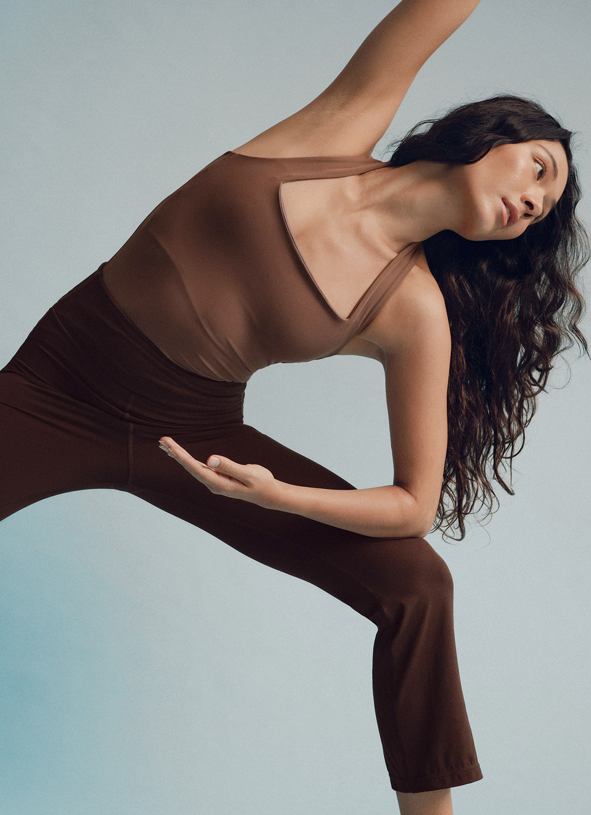 [Movement Line] Square halter tank top_Peppercorn