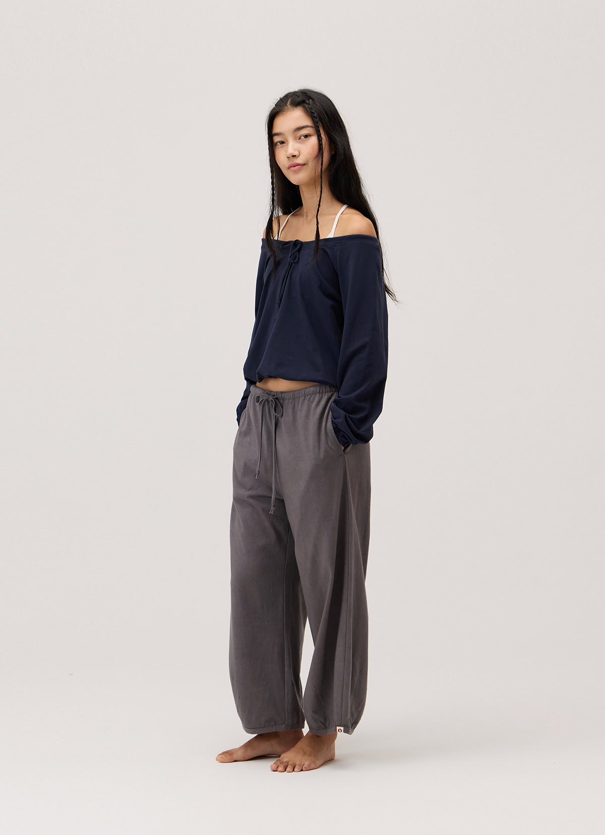 Pleats crop pants_Plum Kitten