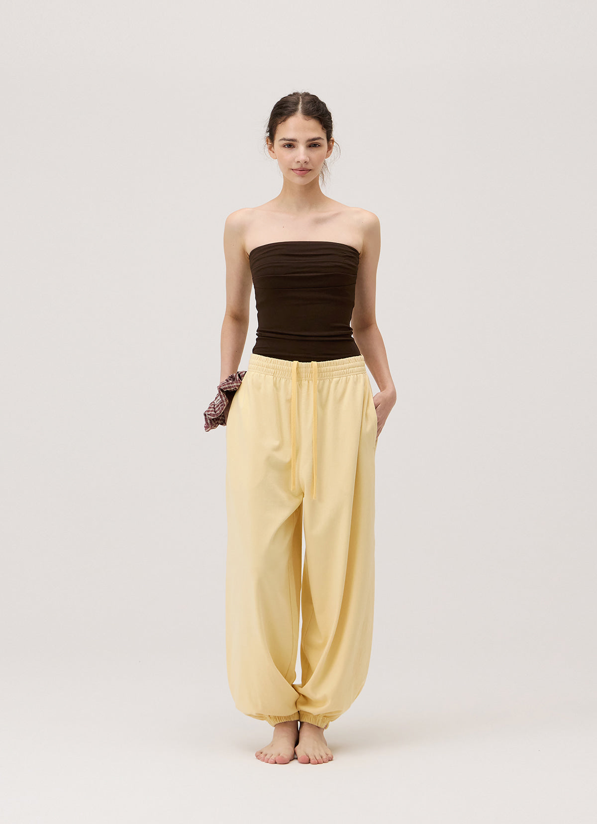 Pleats tube top (Rayon ver.)_Demitasse