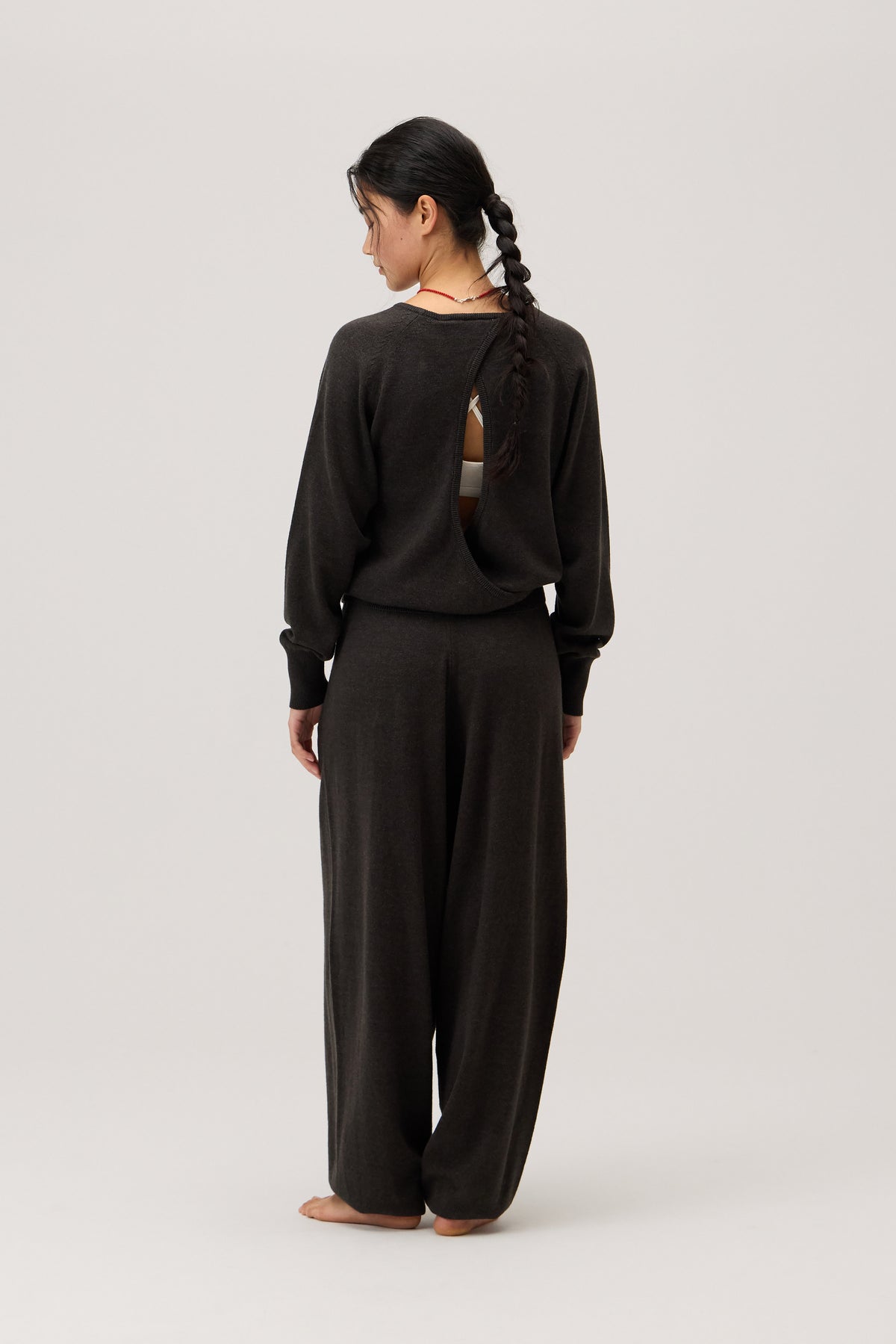 Foveo knit jogger_Dark Melange Grey