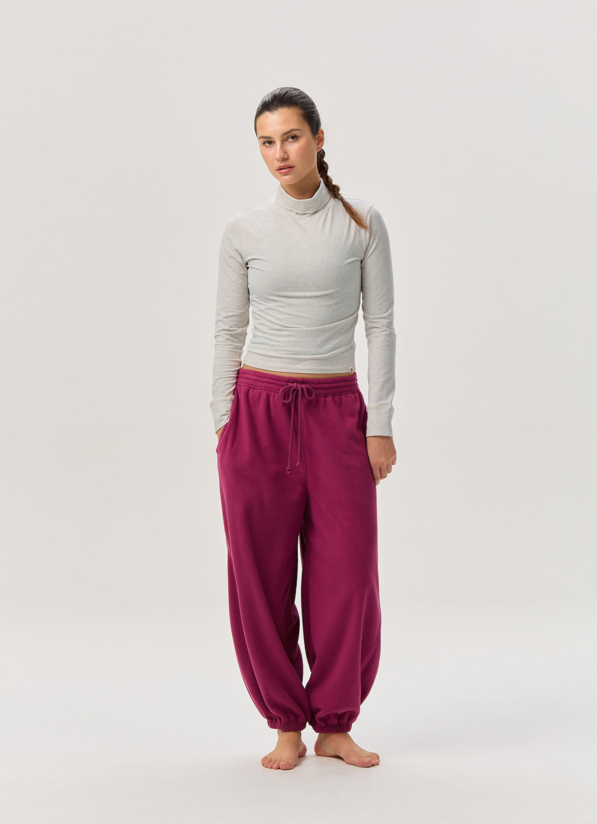 Turtle neck long sleeve_Oatmeal Melange