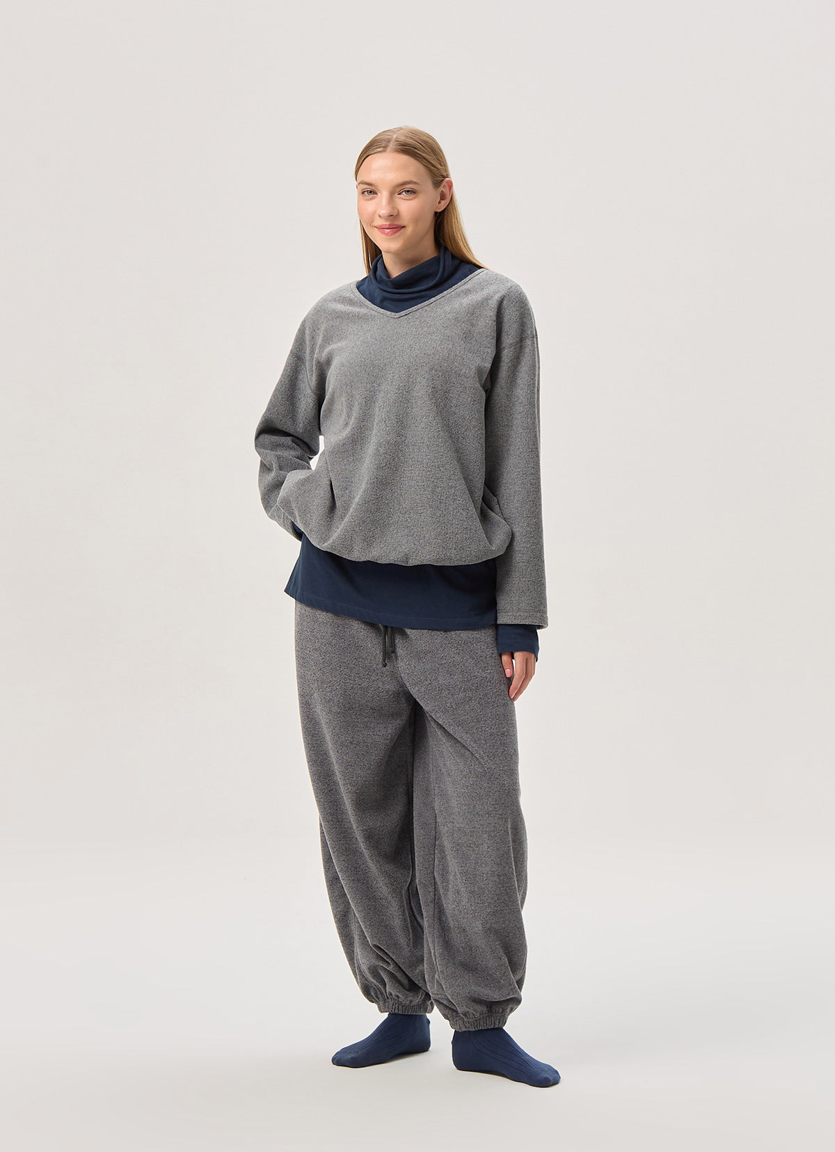 Fleece pullover_Black Multi