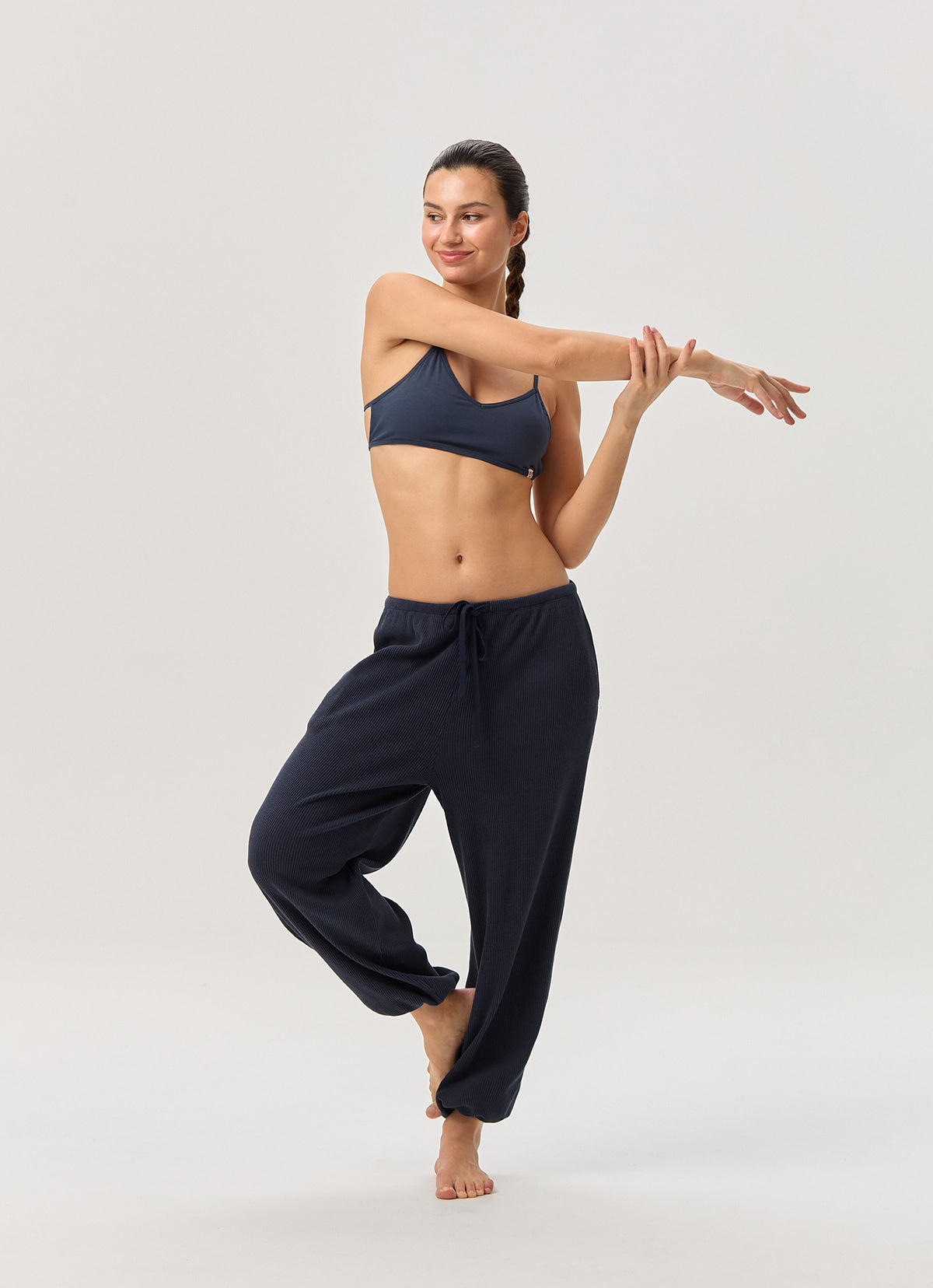 Rib jogger pants #3_Inkwell